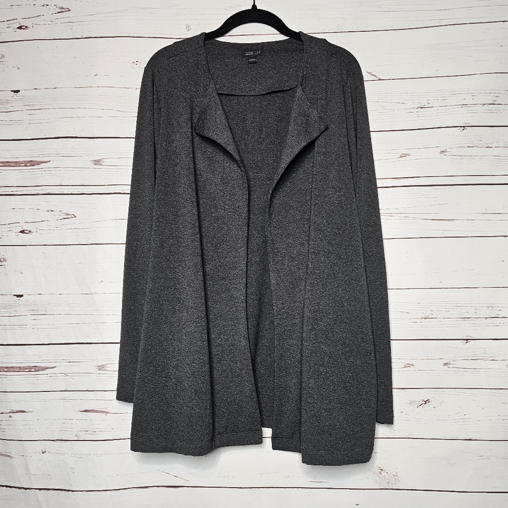 J. Jill Wearever Collection Charcoal Open Front Cardigan